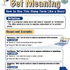 bet meaning in english